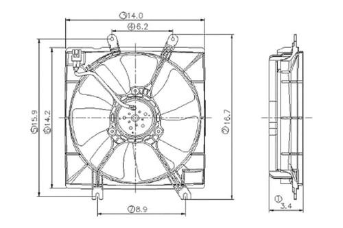 Replace ki3115114 - fits kia spectra radiator fan assembly car oe style part