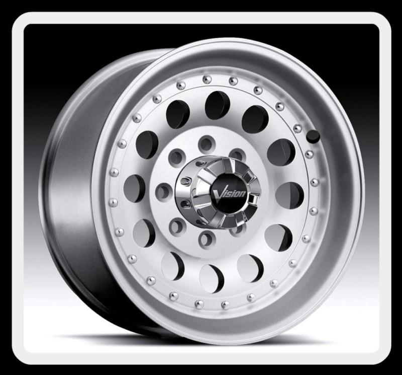 16x8" vision mojave 71 5x5.5 aspen tracker f-150 machined wheels rims free lugs