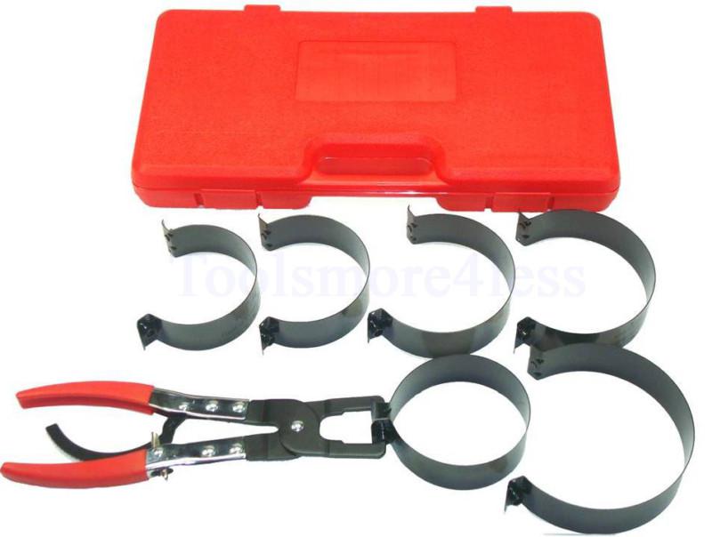 Piston ring compressor with ratcheting plier 7 pc