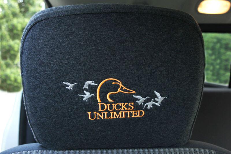 Custom embroidered large pair truck head rest cover (ducks unlimited)
