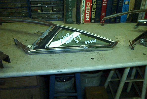1968 cadillac coupe vent window and frame ( passanger side )