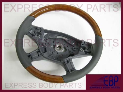 Mercedes benz steering wheel r w251 r350 r63 gray grey leather light wood new