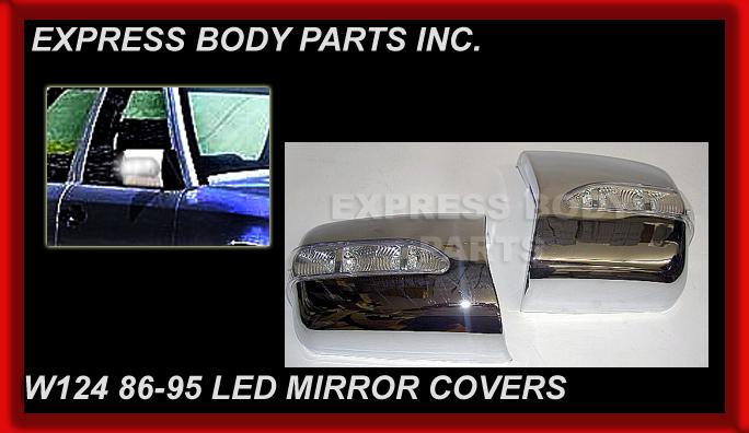 84-93 190 190e w201 chrome mirror covers with led light