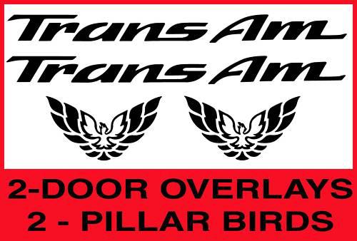 Pontiac 98-02 trans am/firebird door overlays u pick 