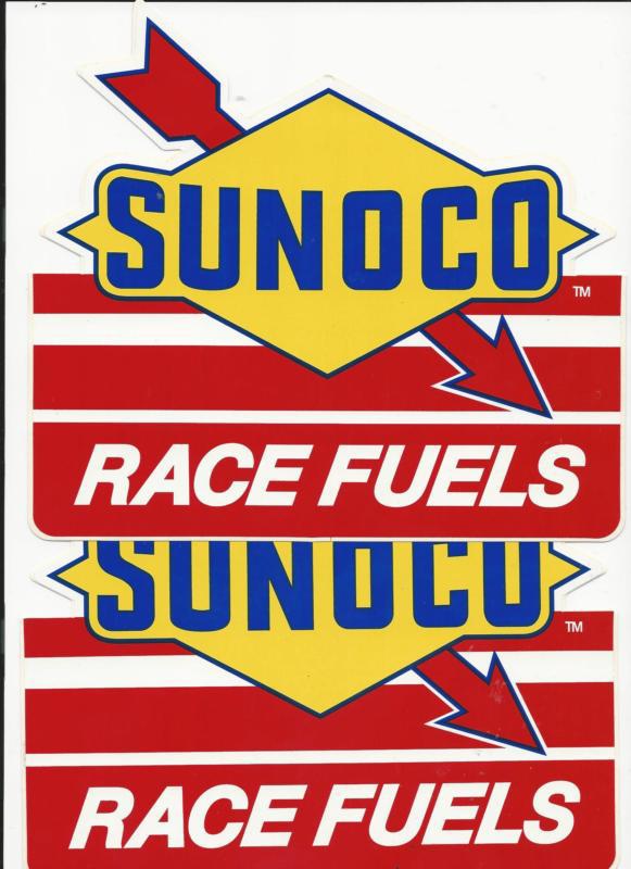 2 x sunoco racing decals sticker 8 inches long size new old logo