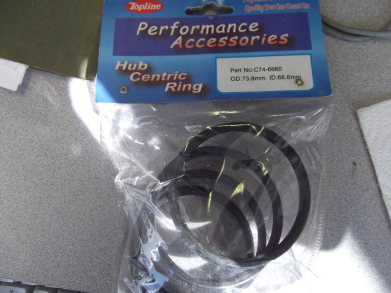 Performance accessories hub centric rings  od: 73.8 mm.   id: 66.6 mm.