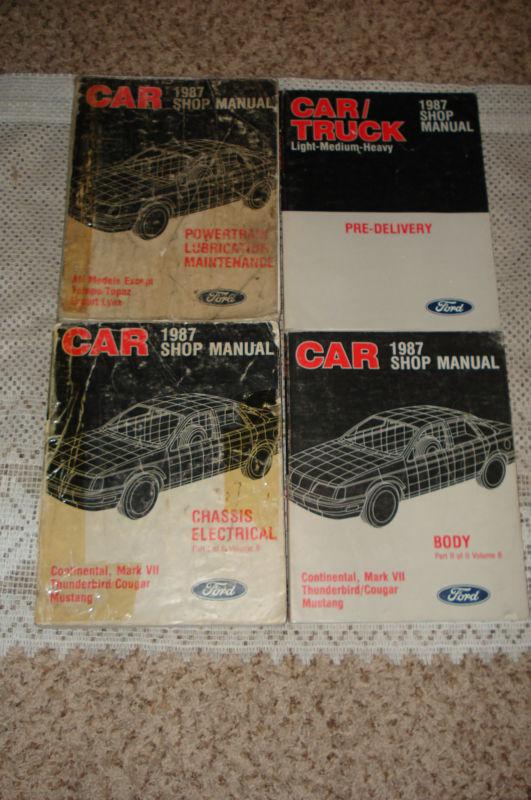 1987 ford lincoln mercury shop manual set original service books mustang & more
