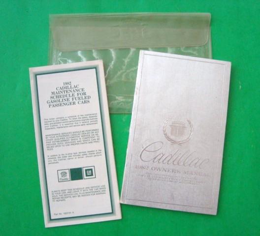 Original 1982 cadillac owner manual in pouch w/ maintenance schedule