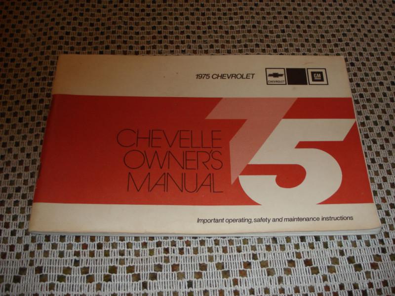 1975 chevy chevelle owners manual original rare glove box
