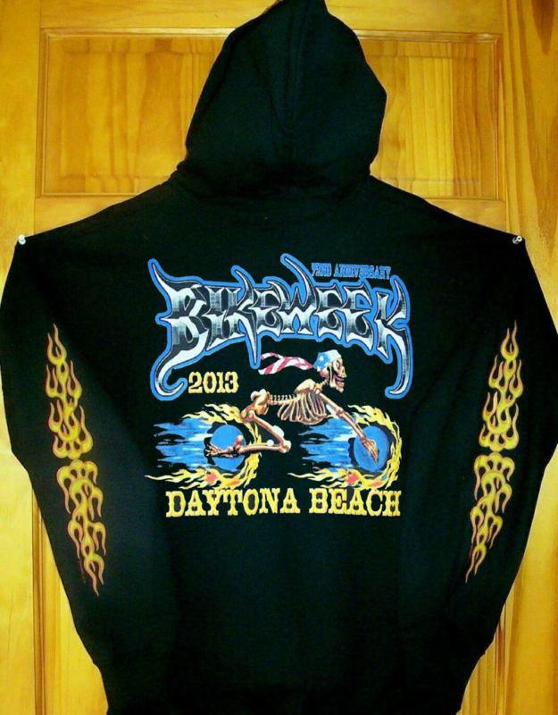2013 daytona beach bike week hoodie black sz 4xl skeleton man takes daytona 