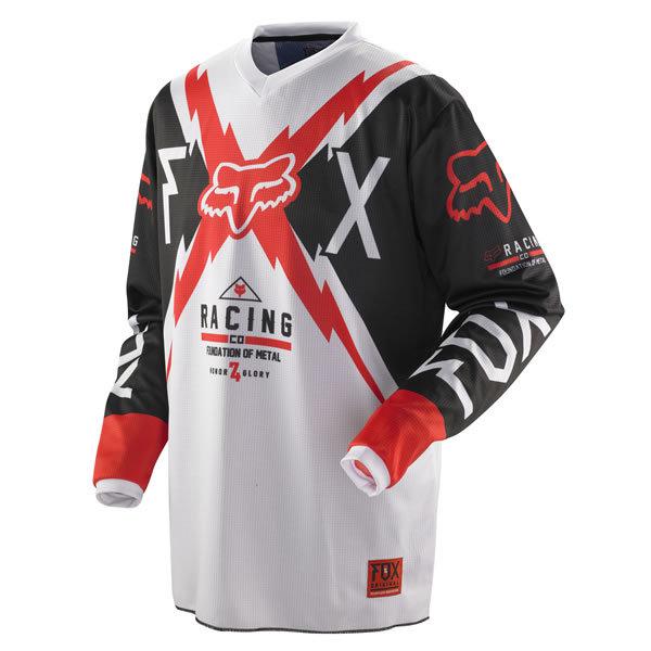 Fox racing hc giant motocross jersey red/white/black sz md 010258-003-m