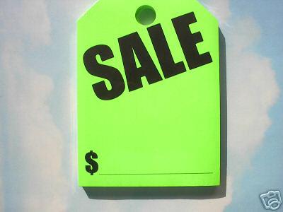 *car dealer 3 day auction 50 rear view mirror hanging tags cards sale green
