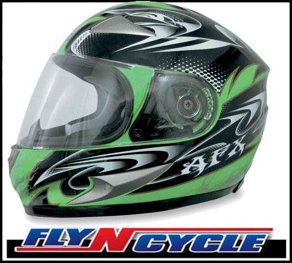 Afx fx-90 green w-dare medium full face motorcycle helmet dot ece