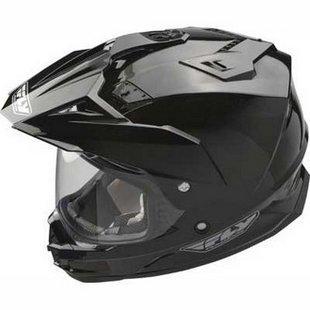 New fly racing trekker dual sport motorcycle gloss black helmet size: sm-2xl