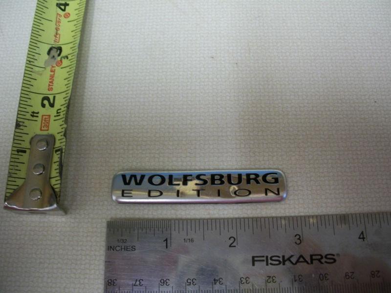 Vw wolfsburg square black emblem chrome dent bagde oem used  w free shipping