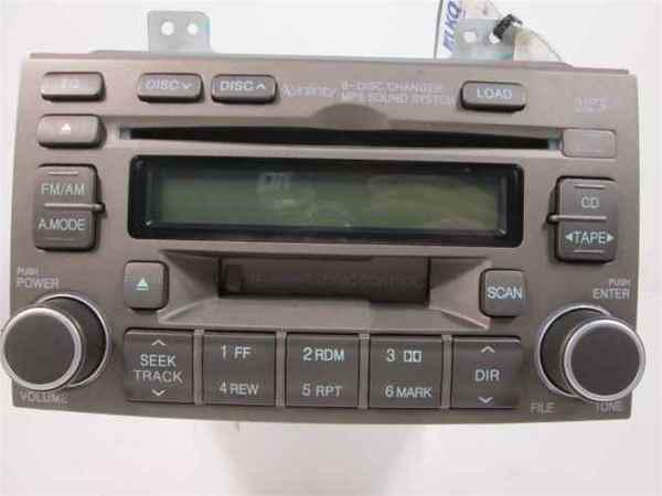 06 azera infinity radio 6 disc cd player cassette oem