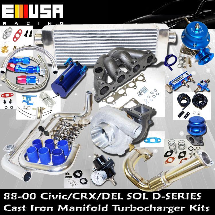 92-00 honda civic complete precision 5431 turbo kits d seriescx 1.5l sohc i-4 