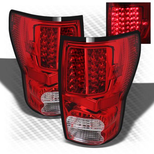 07-13 toyotatundra red clear led perform tail lights rear brake lamp replacement