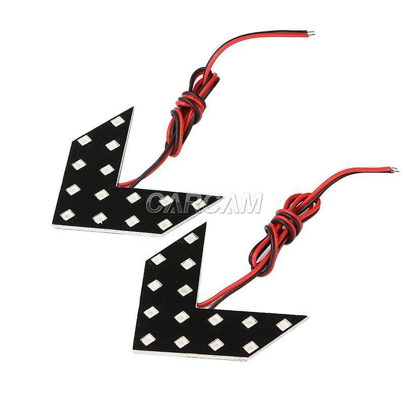 2pcs red arrow panels 14smd led for car side mirror turn signal indicator light
