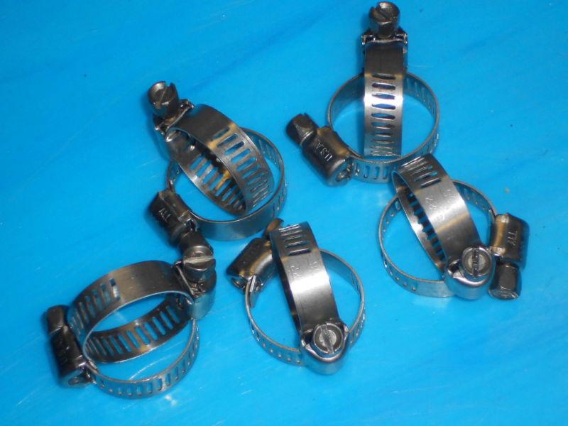 Lot of 10 stainless steel marine worm hose clamps for hose 3/8" to 7/8" usa -