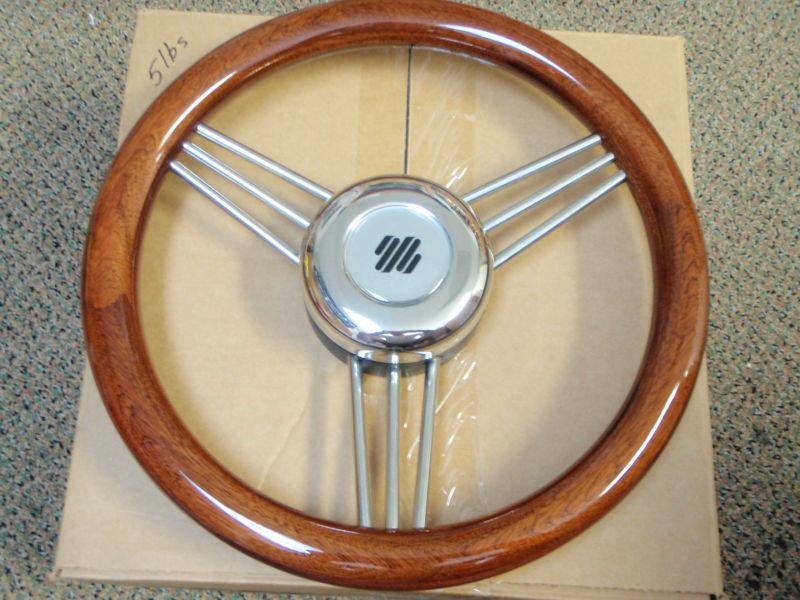 Boat steering wheel mahogany non-magnetic stainless 13.8" v26 uflex boaingmall