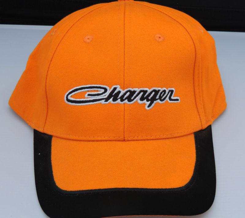 New geniune dodge charger baseball hat orange & black velcro closure with tags