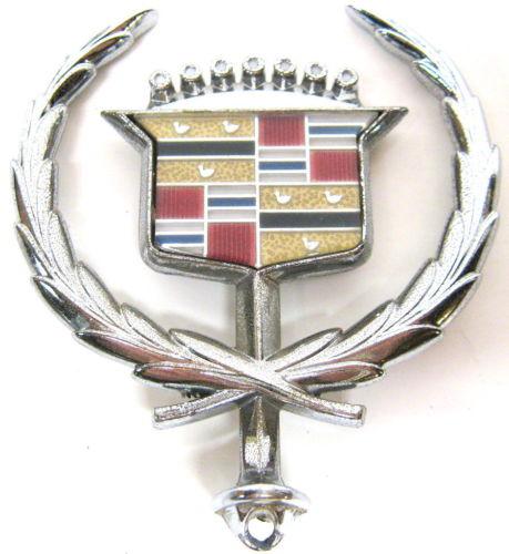 80-89 cadillac seville oval base hood ornament emblem badge clean
