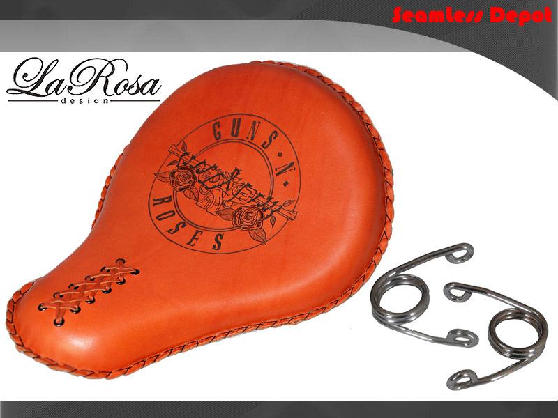 La rosa softail chopper bobber gun & roses design solo seat + scissor spring set