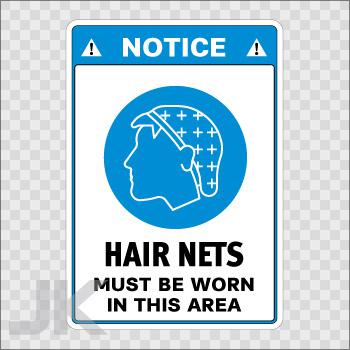 Decals sticker sign signs warning danger caution hair nets protection 0500 zafx7
