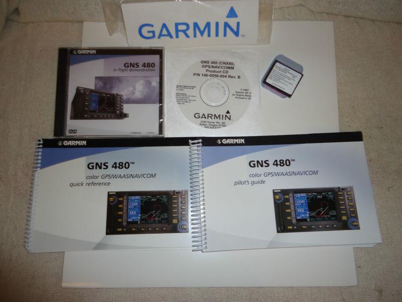 Garmin gns 480 books, database card, flight demo cd & product cd ~  unopened cds