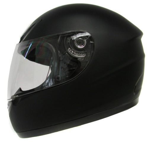 Solid matte black full face motorcycle street sport bike helmet dot sz. l/large
