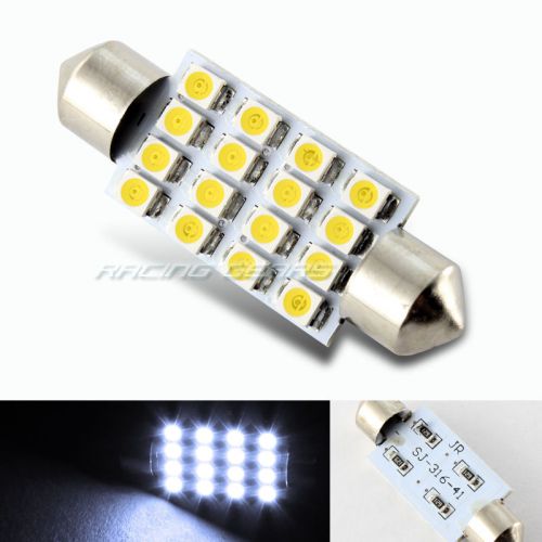 1x 41mm 16 smd white led panel interior replacement dome light lamp festoon bulb