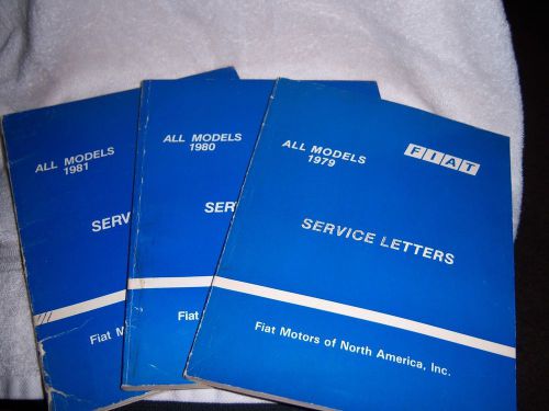 Fiat service letters  all models 1979 1980 1981 3 books  oe factory publishing