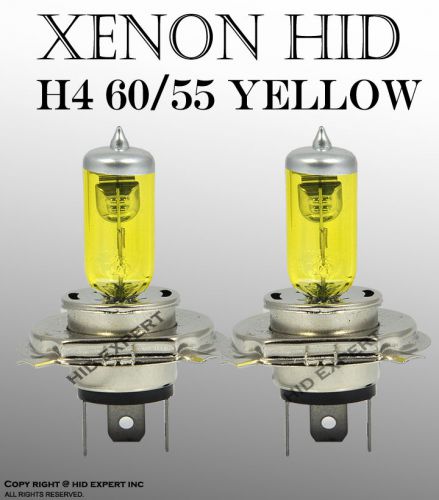 Fxpr h4 55w x2 pcs high/ low xenon hid direct replace yellow light qj1551