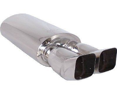 Dual dtm square tips muffler oval style univeral fit mufflers 179s