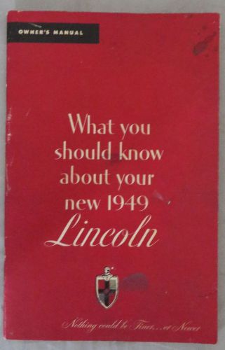 Original 1949 lincoln owner&#039;s manual