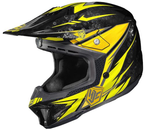Hjc cl-x7 pop-n-lock mc3 motocross mx helmet yellow/ black