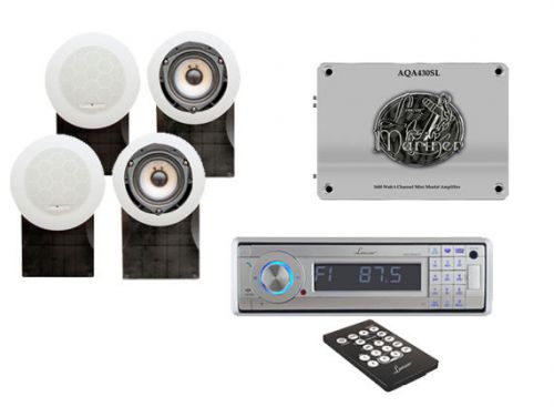 New in-dash yacht detachable face cd/mp3/usb/sd+ 2 500w speakers + 4ch 1600w amp