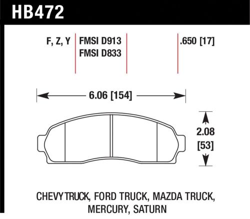 Hawk performance hb472f.650 disc brake pad