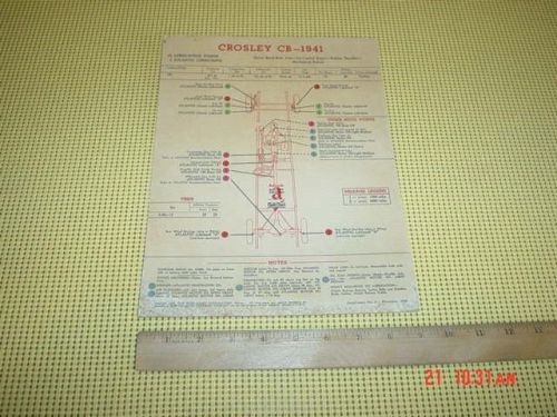 Crosley cb 1941 used chassis lubrication points chart