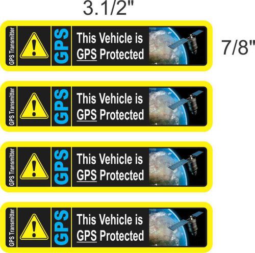 4x car alarm gps tracking device stickers decals (awesome full color)