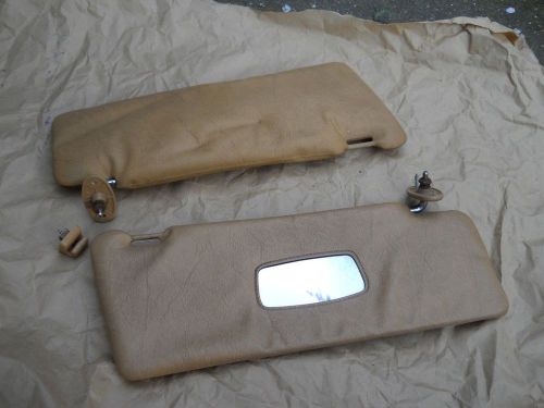 Mercedes w123 sun visors palomino set with clips used 200d 300d 240d 280e