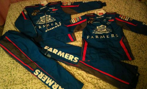Official nascar pit crew team suit l-xl pair farmers insurance group simpson