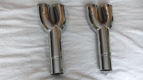 Pair of dual exhaust tips for all 1967 1968 1969 mustang shelby gt