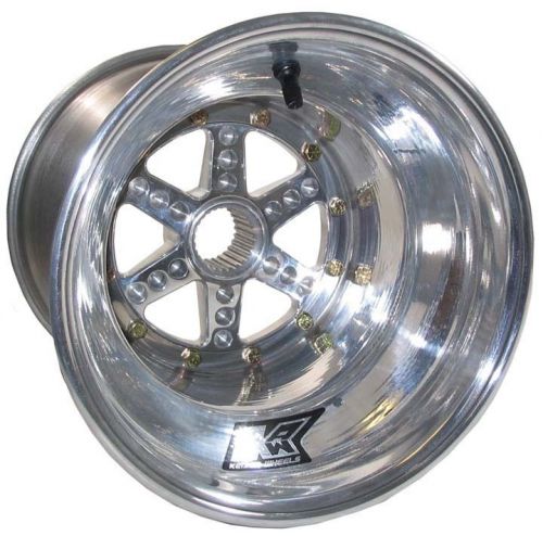 Keizer aluminum wheel,27 spline,10x6&#034;,4&#034;,w/ center,micro-sprint,600 mini,polish