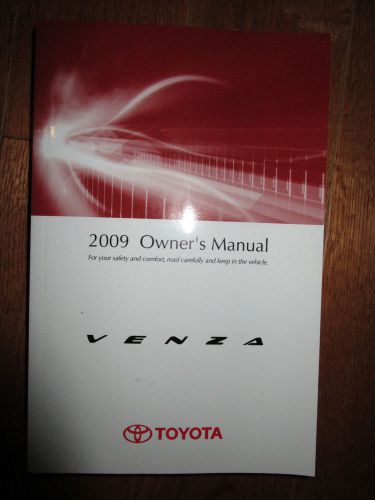 2009 toyota venza owner&#039;s manual, quick reference guide, warranty, maintenanc