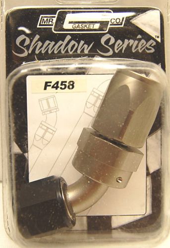 Mr gasket shadow series -8 an fitting 45 degree swivel hose end f458