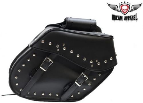 Motorcycle saddlebags studded throw over universal fit black
