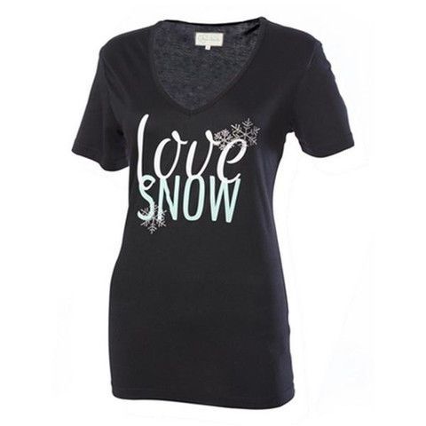 Divas snowgear love snow womens short sleeve t-shirt mint green/black