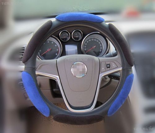 Sport suede soft grip antislip strain suv car van auto steering wheel cover 15&#034;